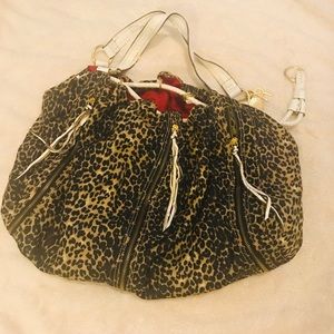 Leopard hobo duffel bag